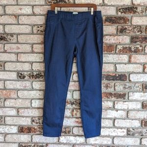 👖 St. John's Bay Elastic Cotton Stretch Pants Navy Blue Pull-On Large